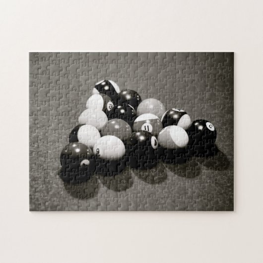 Biljartballen Man grot pooltafel Legpuzzel (Horizontaal)