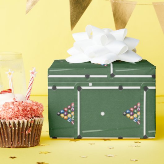 Biljartballen op pooltafel cadeaupapier (Verjaardagsfeest)