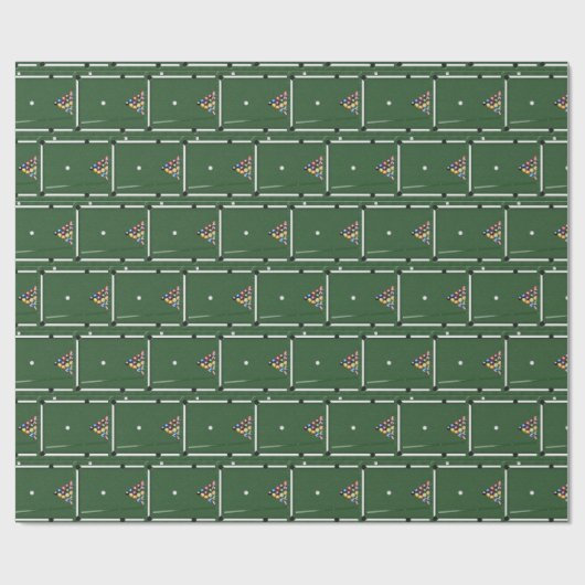 Biljartballen op pooltafel cadeaupapier (Vlak)