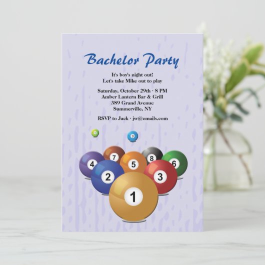 Biljartballen Uitnodiging (Staand voorkant)