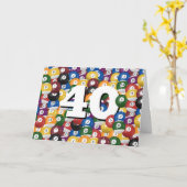 Biljartballen voor 40e verjaardag kaart (Gele Bloem)