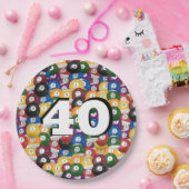 Biljartballen voor 40e verjaardag papieren bordje (Feest)
