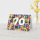 Biljartballen voor 70e verjaardag kaart (Gele Bloem)