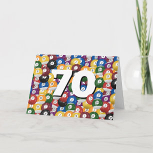 Biljartballen voor 70e verjaardag kaart