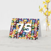 Biljartballen voor 75e verjaardag kaart (Gele Bloem)