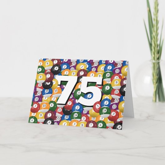 Biljartballen voor 75e verjaardag kaart (Voorkant)