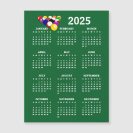 Biljartballen Zwembad 2025 Kalender Magnetische Ka