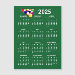 Biljartballen Zwembad 2025 Kalender Magnetische Ka