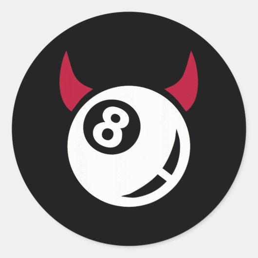 biljartduivel ronde sticker (Voorkant)