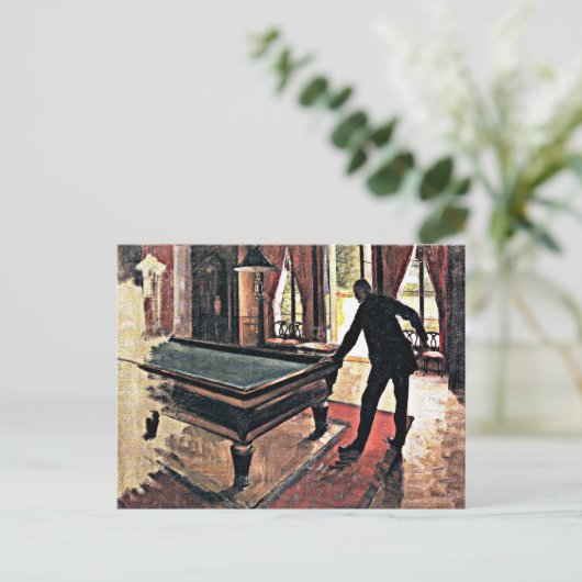 Biljarten, beroemd schilderij briefkaart (Staand voorkant)