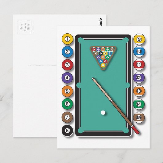 Biljarten Briefkaart (Voorkant / Achterkant)