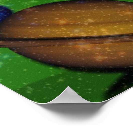 Biljarten in de ruimte poster (Hoek)