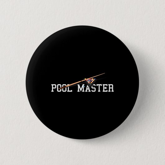 Biljarten Pool Master voor de Pionate Pool Lovers Ronde Button 5,7 Cm (Voorkant)