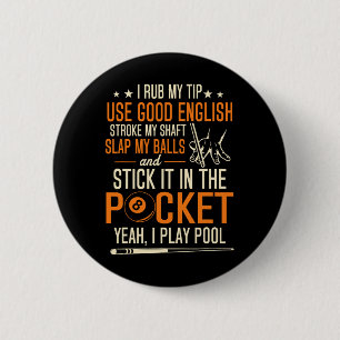 Biljarten Pool Spelers Grappig Biljart Shirt Ik Wr Ronde Button 5,7 Cm