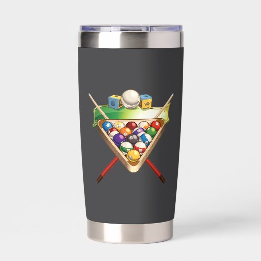 biljartgeïsoleerde droogtrommel geïsoleerde drinkbeker (Voorkant)