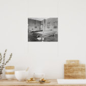 Biljartkamer, 1901. Oude foto Poster (Keuken)