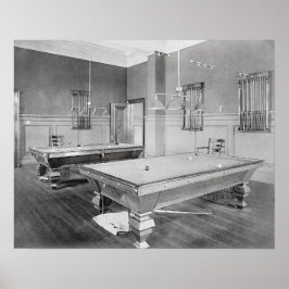 Biljartkamer, 1901. Oude foto Poster