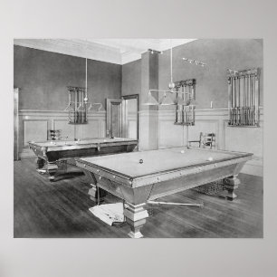 Biljartkamer, 1901. Oude foto Poster