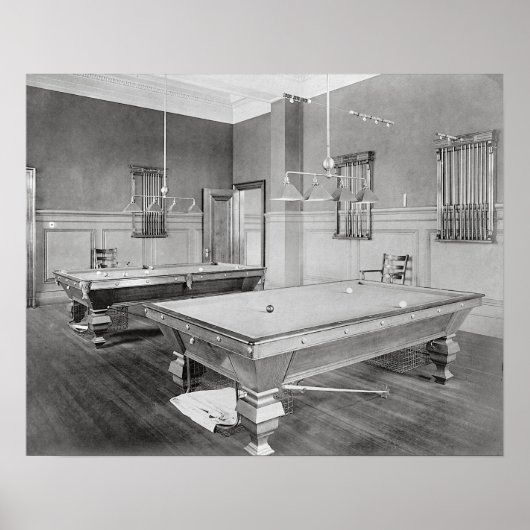 Biljartkamer, 1901. Oude foto Poster (Voorkant)