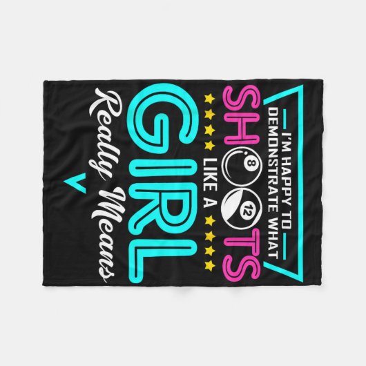 Biljartmeisje Ik schiet als een meisje kleding Poo Fleece Deken (Voorkant (Horizontaal))