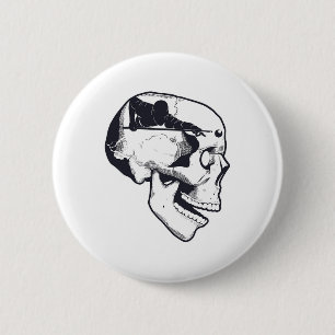 Biljartspeler Brain Skull Biljart Tafelrek C Ronde Button 5,7 Cm