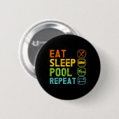 Biljartspeler Eet Slaapzwembad Herhaal Pool Snooke Ronde Button 5,7 Cm (Voorkant /achterkant)