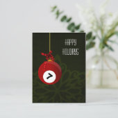biljartspeler Kerstkaarten Feestdagenkaart (Staand voorkant)