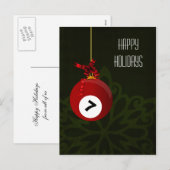 biljartspeler Kerstkaarten Feestdagenkaart (Voorkant / Achterkant)