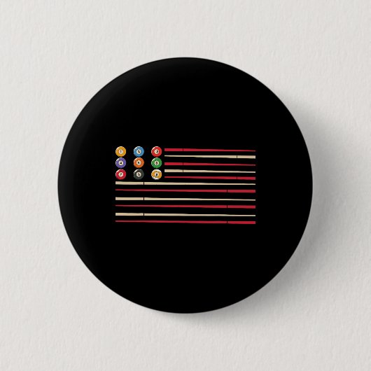 Biljartspeler US Flag Pool Snooker Ronde Button 5,7 Cm (Voorkant)