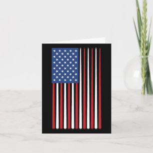 Biljartspeler VS Amerikaanse vlag Pool Sticks Cue Kaart