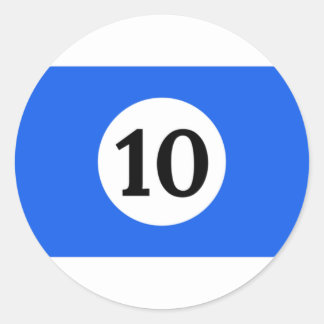 Biljartstrepen Blauwe Bal 10 Ronde Sticker