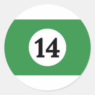 Biljartstrepen Groene Bal 14 Ronde Sticker