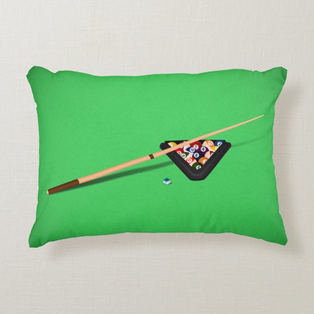 Biljarttafel Keu en ballen Accent Kussen (Voorkant)