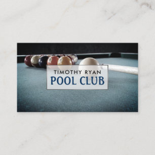 Biljarttafel, poolclub, poolspeler visitekaartje