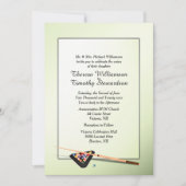 Biljartthema Groene Tint Bruiloft Uitnodiging (Voorkant)