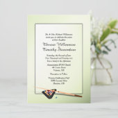 Biljartthema Groene Tint Bruiloft Uitnodiging (Staand voorkant)