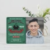 Biljartverjaardagsfeestje zwembad thema aangepaste kaart (Staand voorkant)