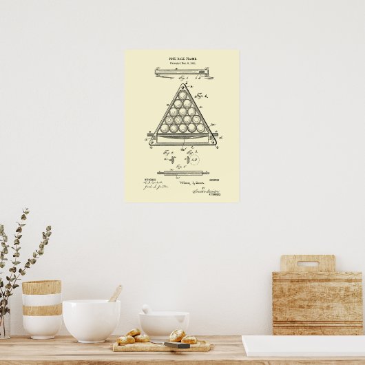 Biljartwandafdruk #3 poster (Keuken)