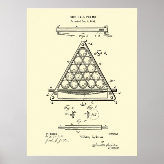 Biljartwandafdruk #3 poster (Voorkant)