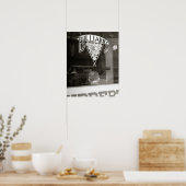 Biljartzaal, 1938. Oude foto Poster (Keuken)