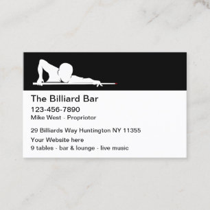 Biljartzaal Moderne Cocktailbar Visitekaartje