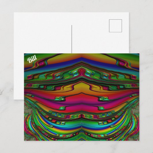 BILL~ 3D Fractal Design Pattern ~ Multicolor Briefkaart (Voorkant / Achterkant)