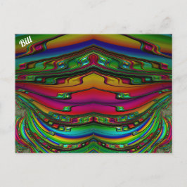 BILL~ 3D Fractal Design Pattern ~ Multicolor Briefkaart
