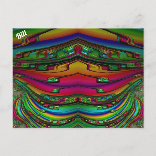 BILL~ 3D Fractal Design Pattern ~ Multicolor Briefkaart (Voorkant)