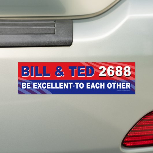 Bill and Ted for President 80's bumper sticker (Op auto)