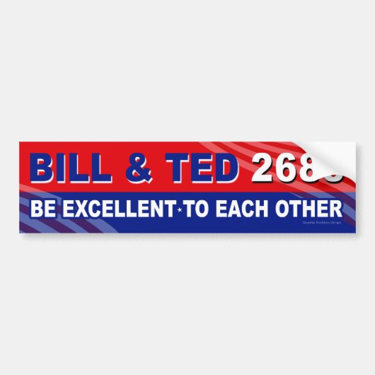 Bill and Ted for President 80's bumper sticker (Voorkant)