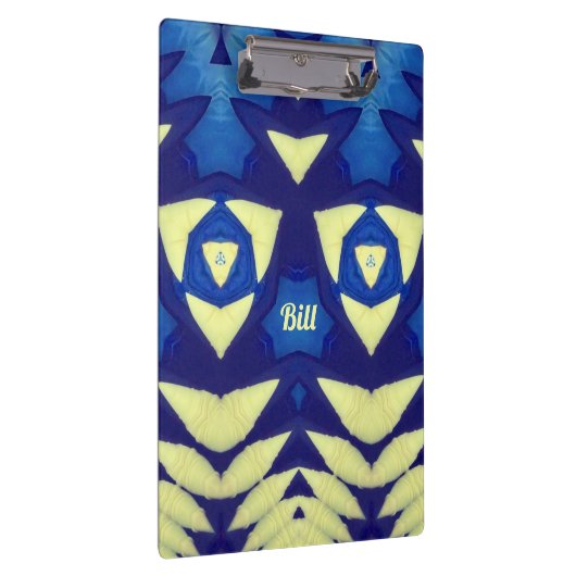 BILL ~ Blue en Cream-ontwerp Klembord (Rechts)