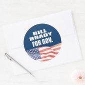 BILL BRADY VOOR GOUVERNEUR RONDE STICKER (Envelop)