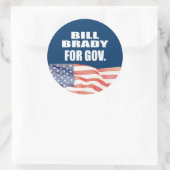 BILL BRADY VOOR GOUVERNEUR RONDE STICKER (Tas)