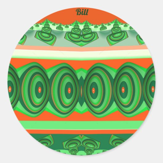 BILL ~ CHRISTMAS ~ RONDE STICKER (Voorkant)